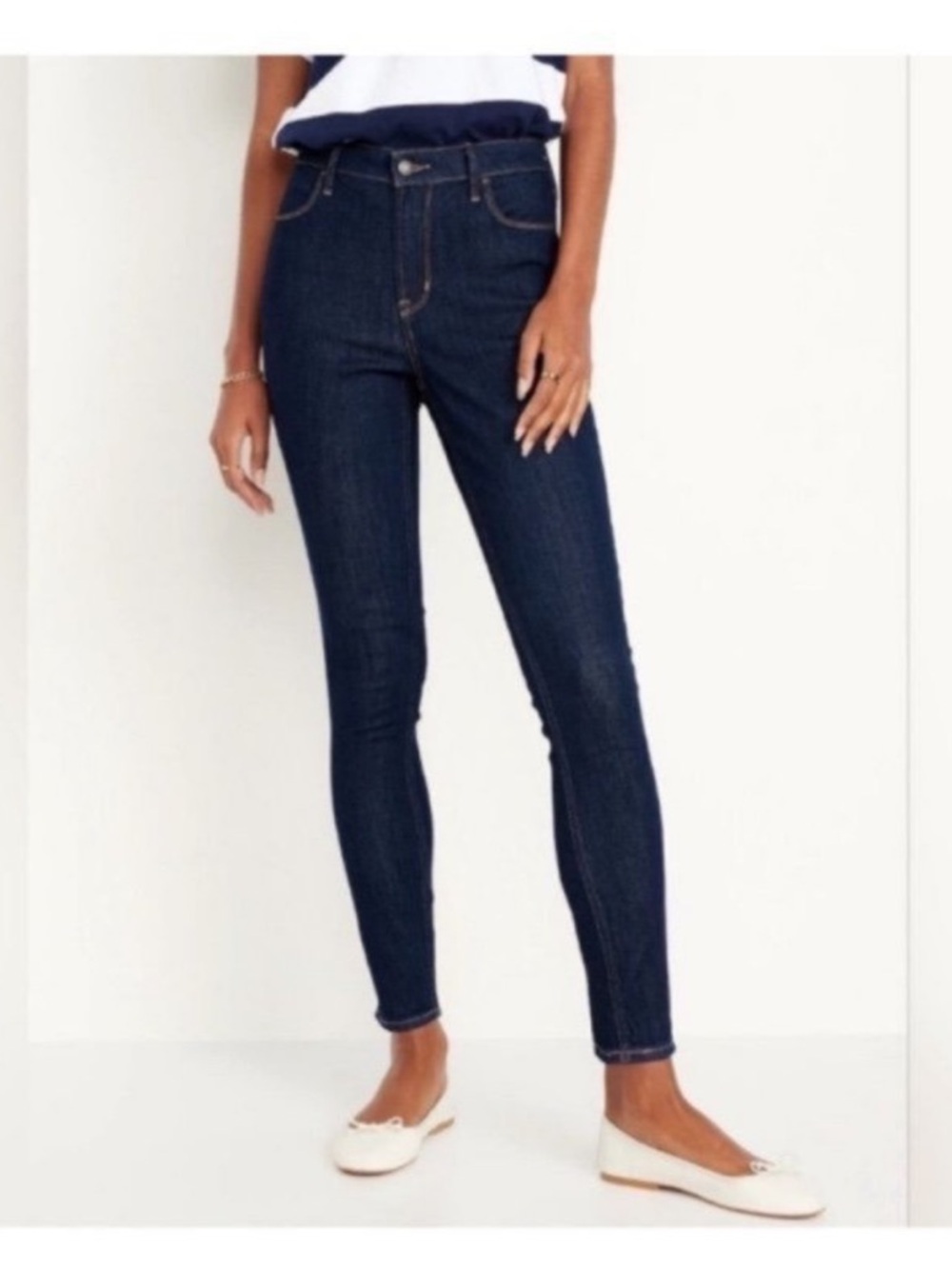 Old Navy Women's Dark Wash Super Skinny Mid Rise Skinny Jeans - Size 12